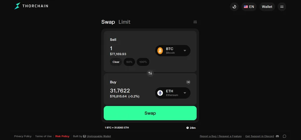 thorchain swap